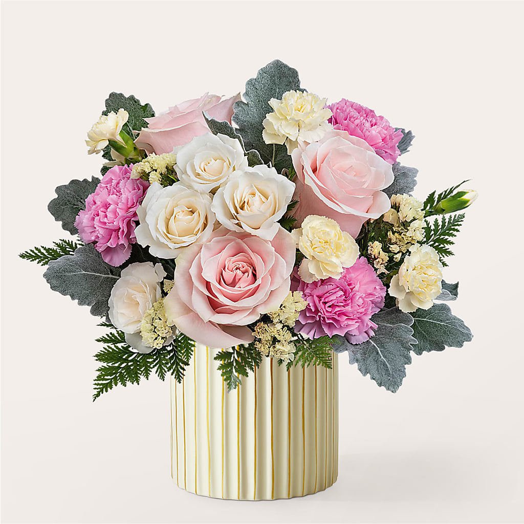 Blissful Moments Bouquet with Ivory Vase – HORTENSIA'S FLOWERS, Carlsbad CA