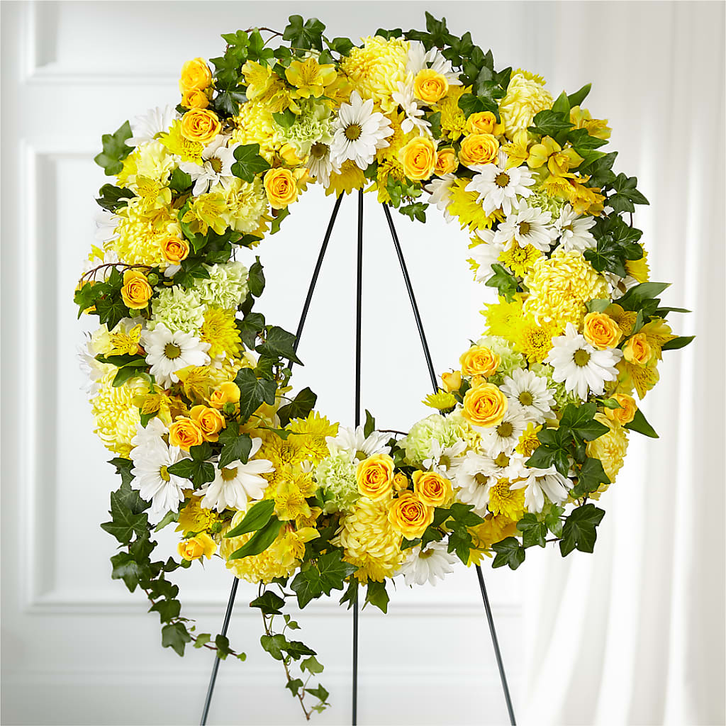 Golden Remembrance Wreath – HORTENSIA'S FLOWERS, Carlsbad CA