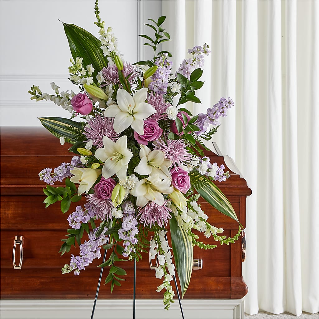 Grateful Hearts Standing Spray – HORTENSIA'S FLOWERS, Carlsbad CA