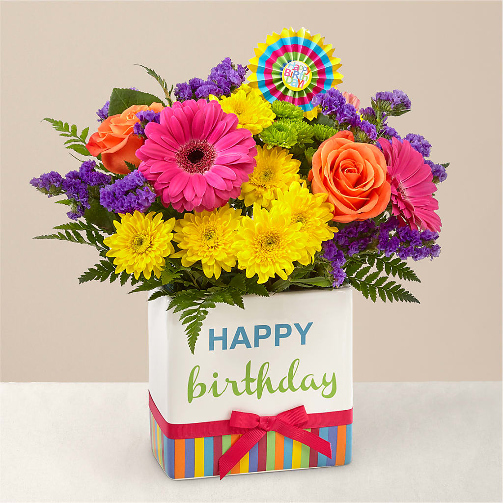 Birthday Brights Bouquet – HORTENSIA'S FLOWERS, Carlsbad CA