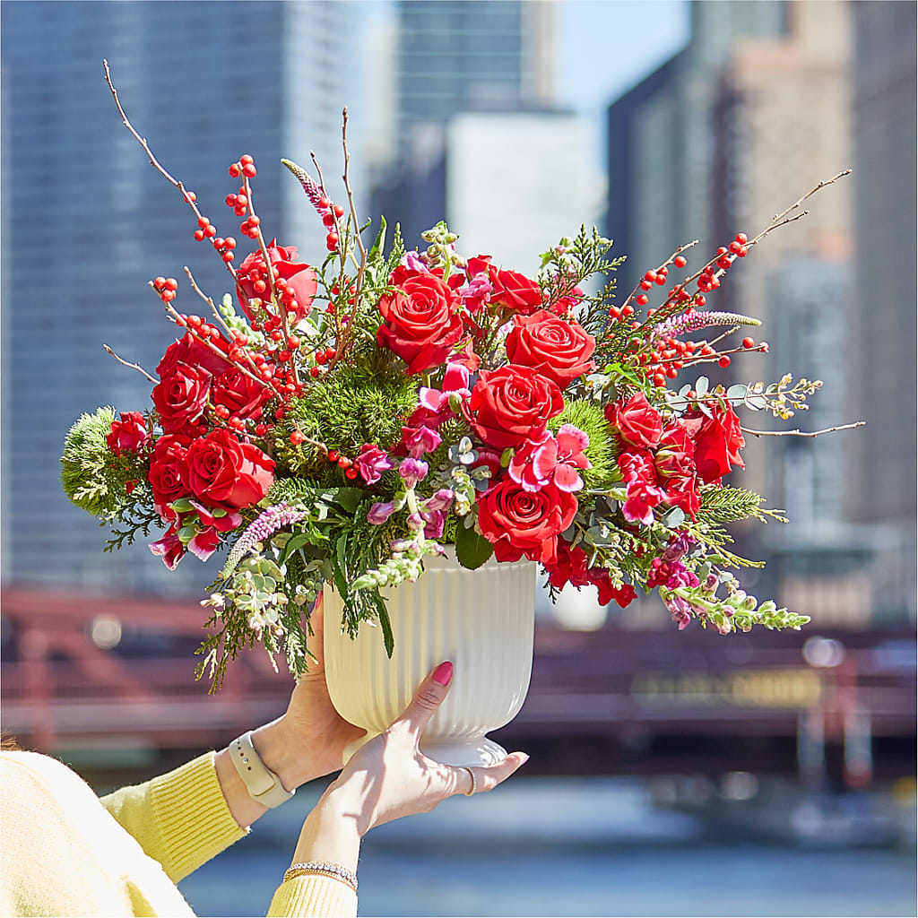 Big Red Bow Bouquet – HORTENSIA'S FLOWERS, Carlsbad CA