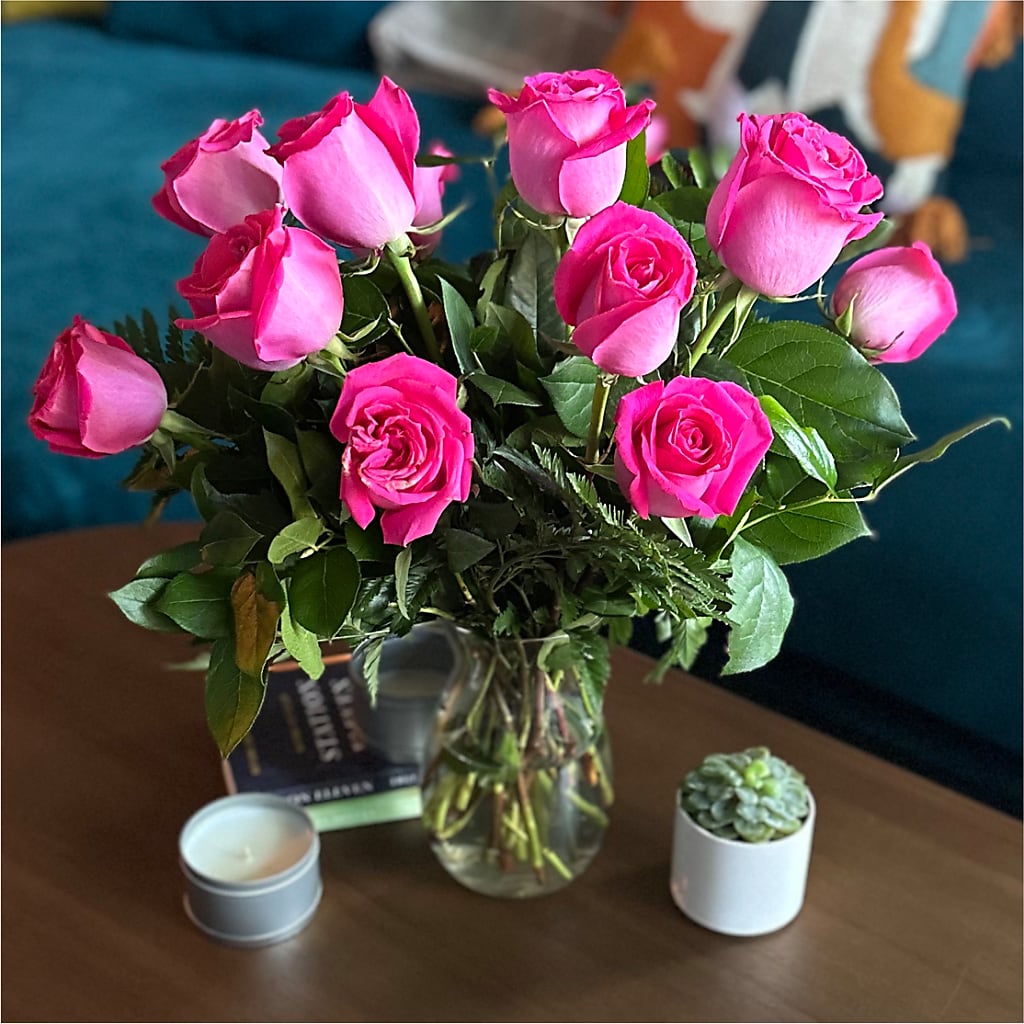 Long Stem Pink Rose Bouquet – HORTENSIA'S FLOWERS, Carlsbad CA