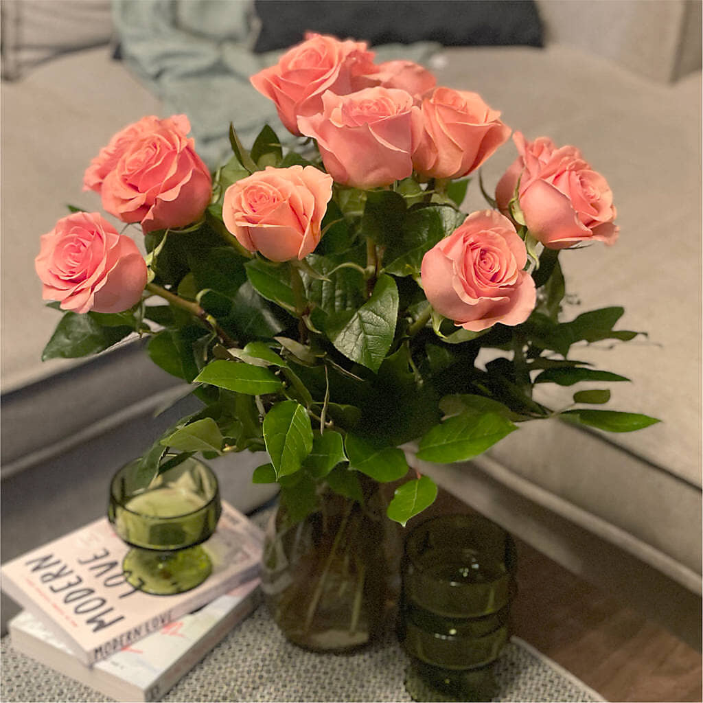 Long Stem Pink Rose Bouquet – HORTENSIA'S FLOWERS, Carlsbad CA