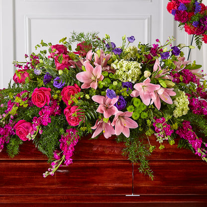 Radiant Tribute Casket Spray – HORTENSIA'S FLOWERS, Carlsbad CA
