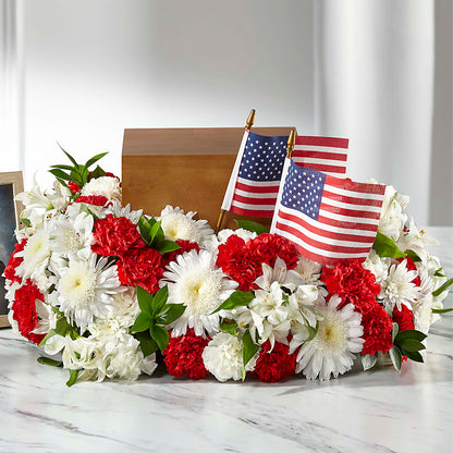 Spirit of Patriotism Cremation Adornment – HORTENSIA'S FLOWERS, Carlsbad CA
