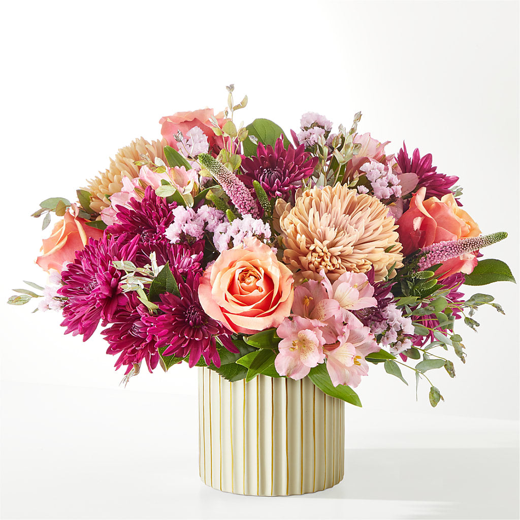 Berry Cobbler Bouquet with Ivory Vase – HORTENSIA'S FLOWERS, Carlsbad CA