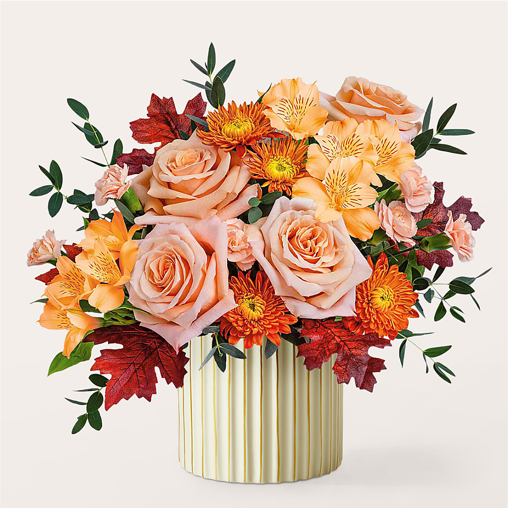 Spiced Latte Bouquet with Ivory Vase – HORTENSIA'S FLOWERS, Carlsbad CA