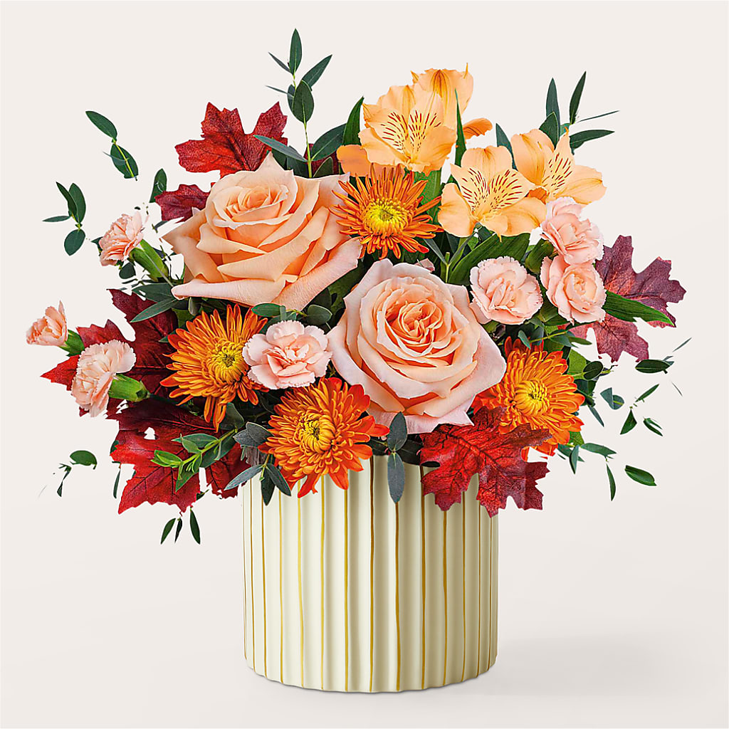 Spiced Latte Bouquet with Ivory Vase – HORTENSIA'S FLOWERS, Carlsbad CA