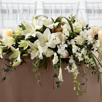 White Linen Arrangement – HORTENSIA'S FLOWERS, Carlsbad CA