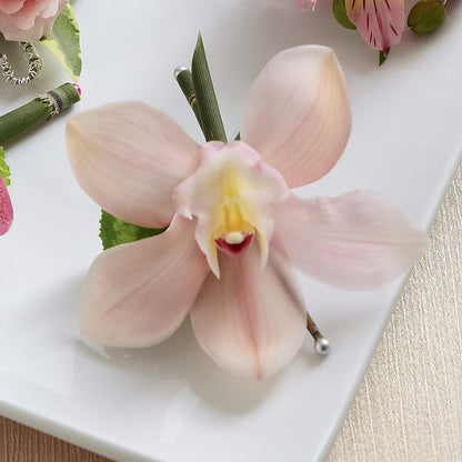 Pink Cymbidium Boutonniere – HORTENSIA'S FLOWERS, Carlsbad CA