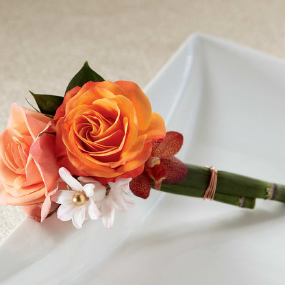 Sunset Dream Boutonniere – HORTENSIA'S FLOWERS, Carlsbad CA