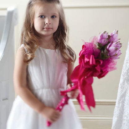 Sparkle Pink Flower Girl Bouquet – HORTENSIA'S FLOWERS, Carlsbad CA