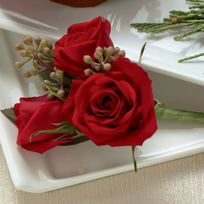 Red Spray Rose Boutonniere – HORTENSIA'S FLOWERS, Carlsbad CA
