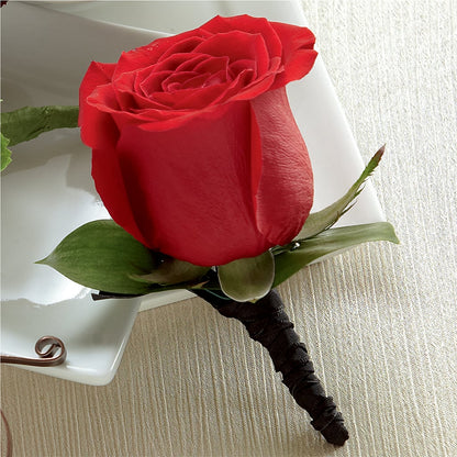 Red Rose Boutonniere – HORTENSIA'S FLOWERS, Carlsbad CA